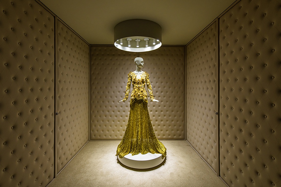 A commissioned garment on the Swarovski stand